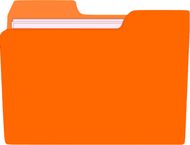 Clipart of an orange folder.